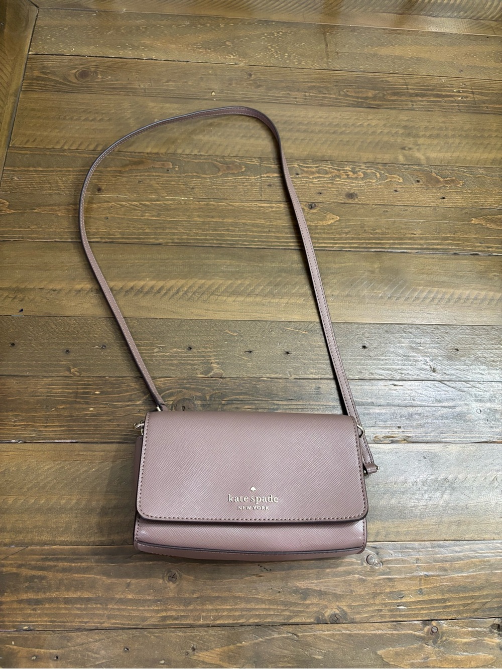 Kate Spade Crossbody in Mauve Pink Saffiano Leather